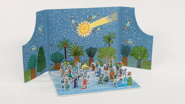 The Birth of Jesus Advent Calendar, assembled